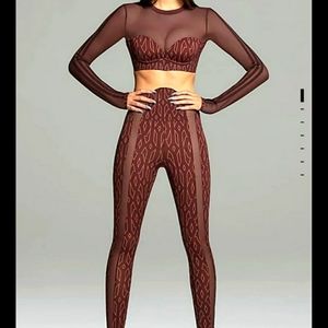 ICY PARK MONOGRAM SHEET PANEL TIGHTS